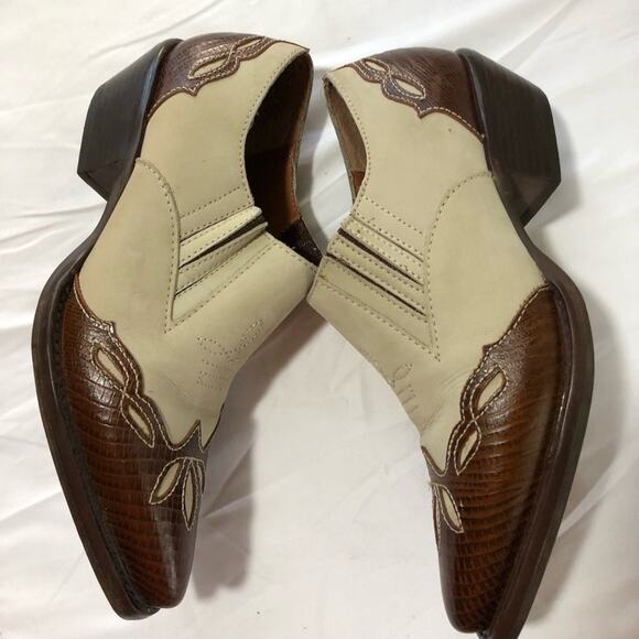 Nine West Vintage leather suede womens 7.5 western pointed toe booties shooties - Picture 6 of 11